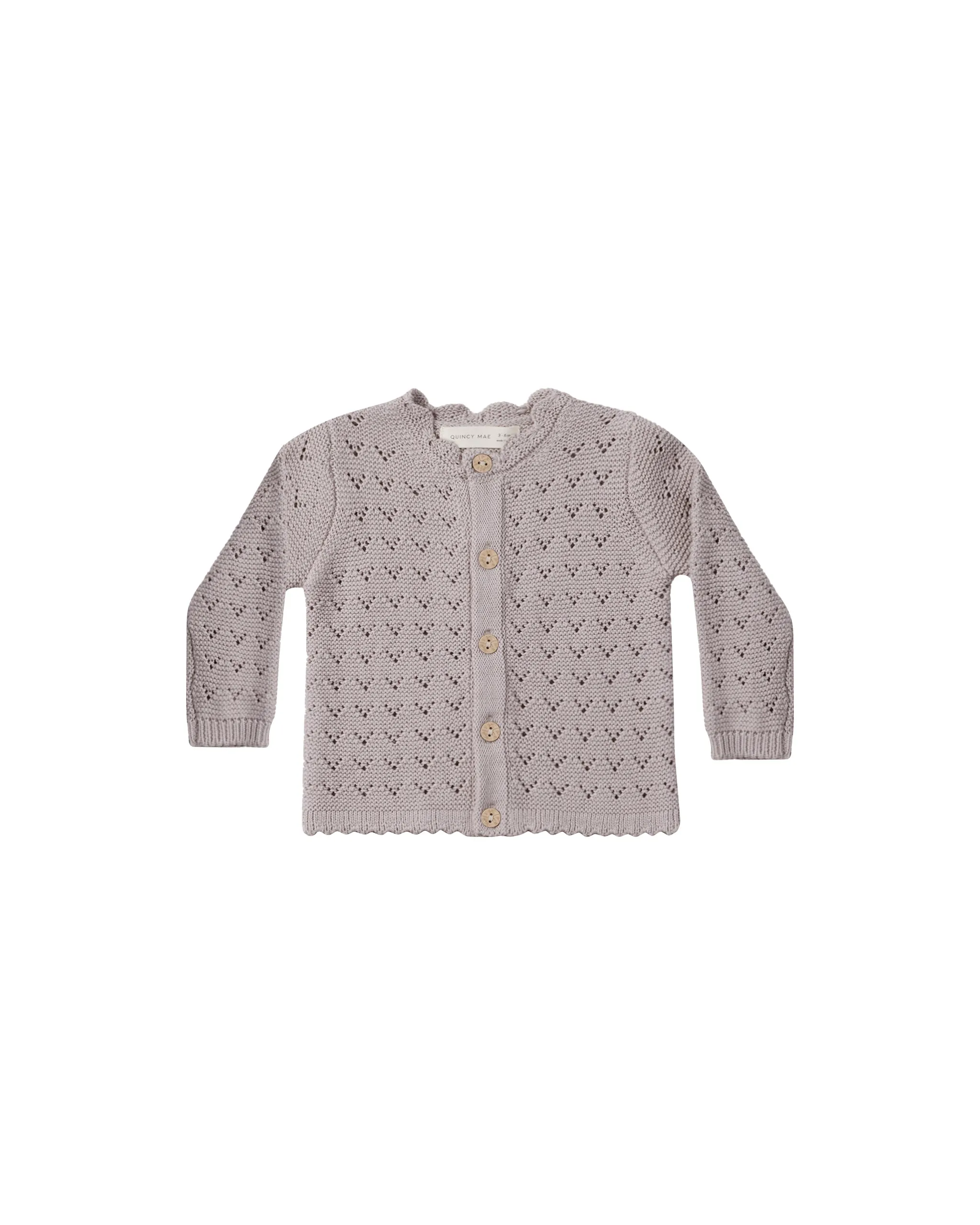 The Scalloped Cardigan by Quincy Mae - Lavender - BABY