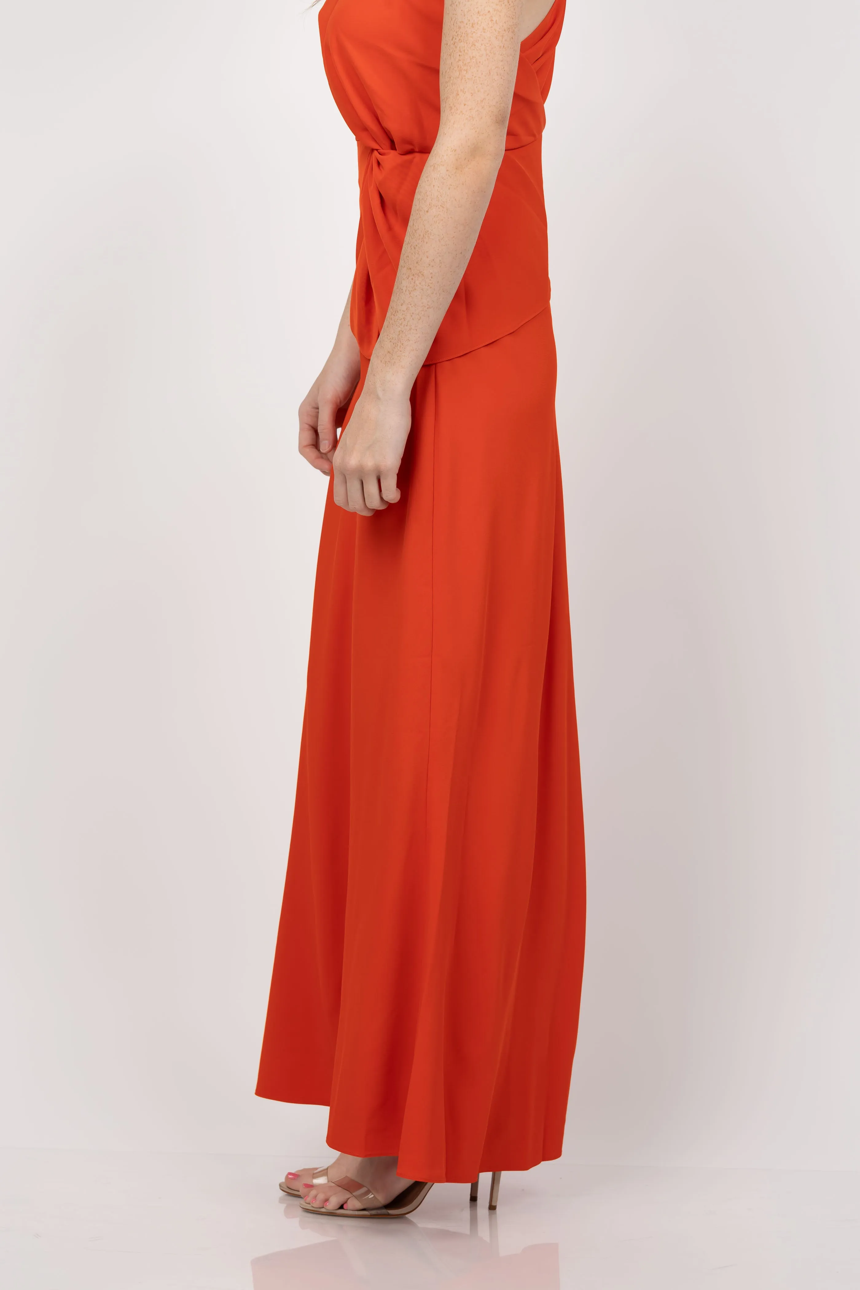 The Sei Crepe Maxi Skirt in Poppy