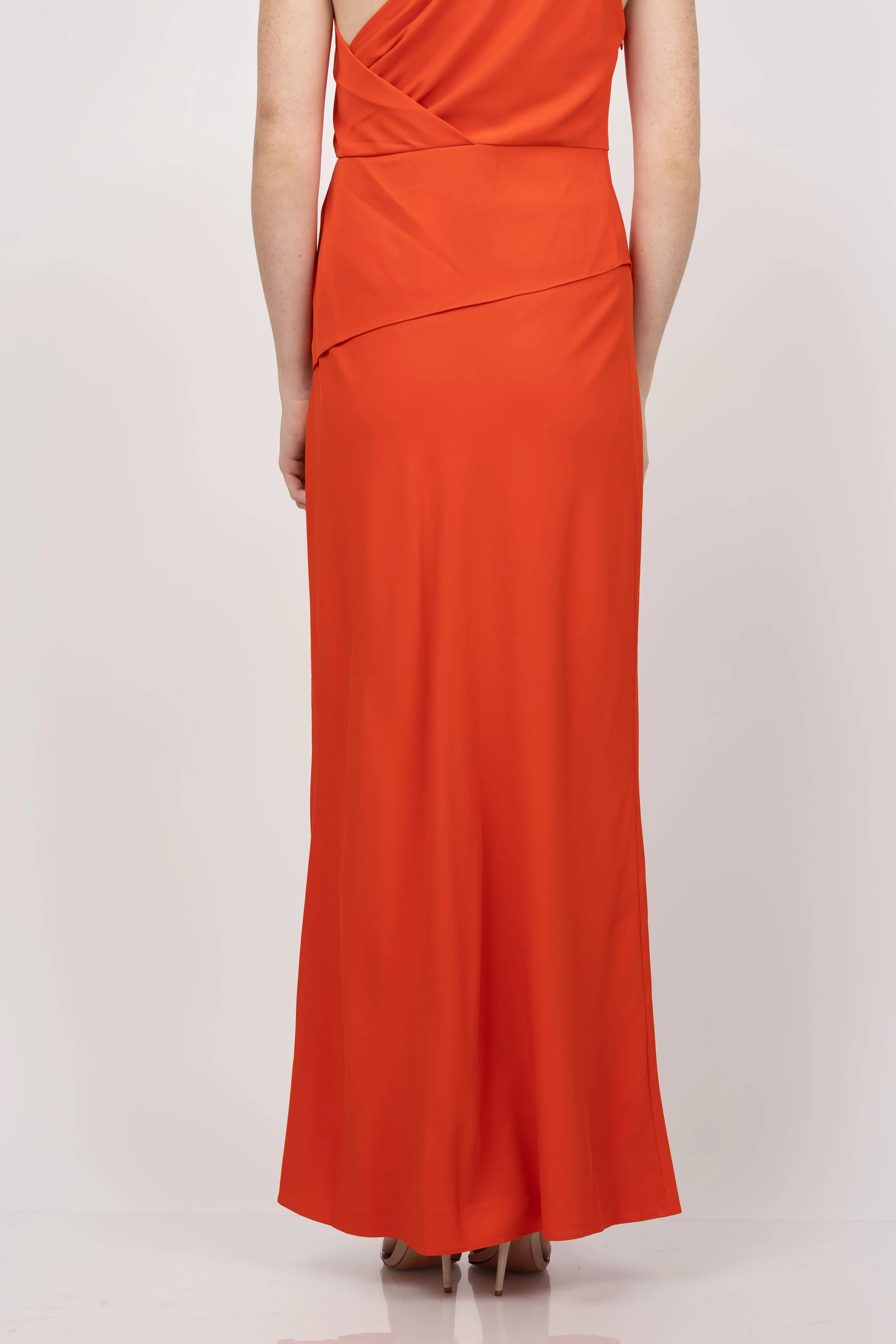 The Sei Crepe Maxi Skirt in Poppy