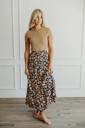 Tiered Maxi Skirt Persimmon