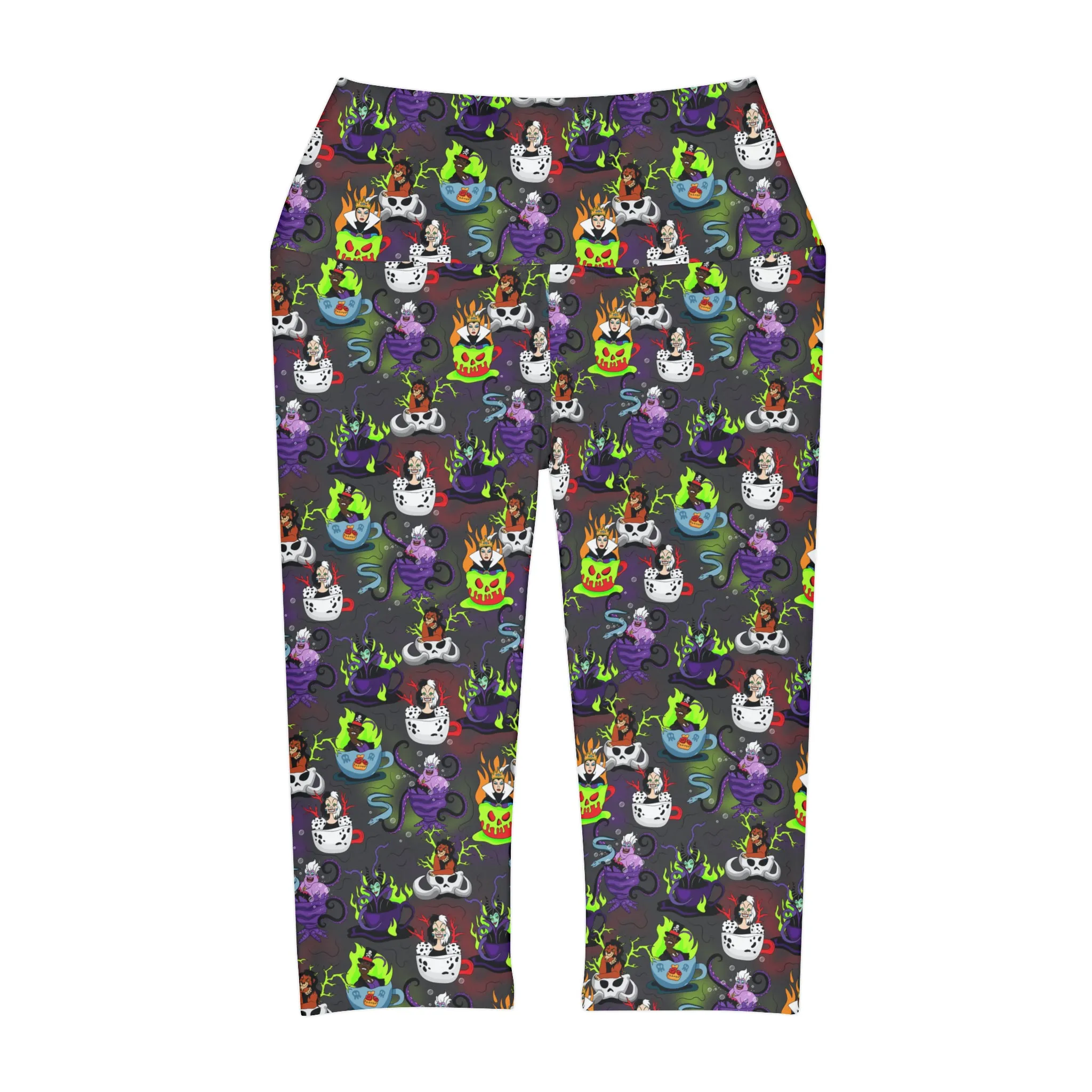 Villain Teacups Athletic Capri Leggings