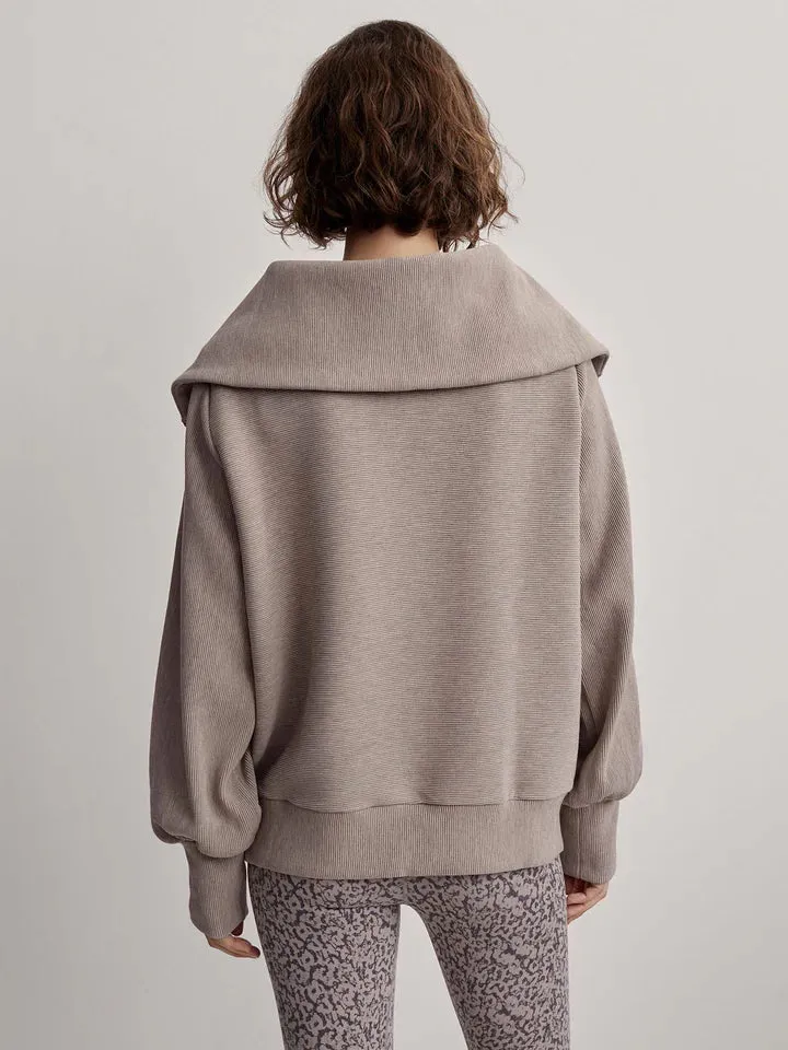 Vine Half-Zip Pullover in Taupe Marl