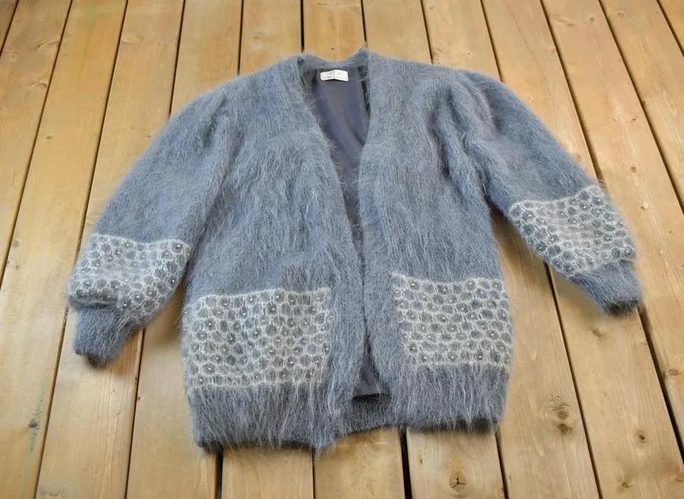 Vintage 1980s Mohair Cardigan Sweater