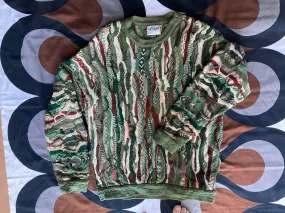 Vintage COOGI 3D knitted cotton crew neck jumper, Made in Australia, Large