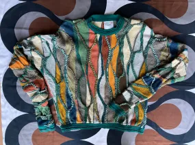 Vintage COOGI 3D knitted cotton crew neck jumper, Made in Australia, Medium