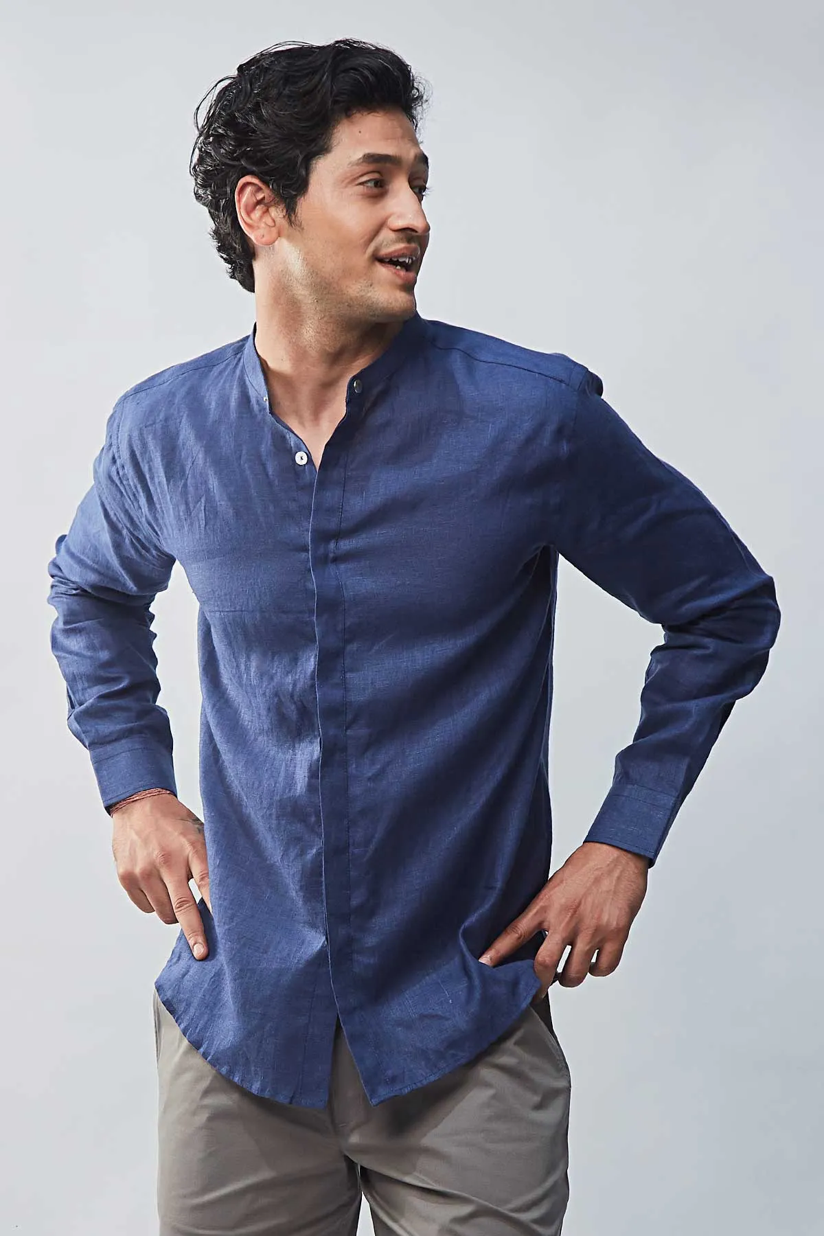 Vintage Indigo Linen Shirt