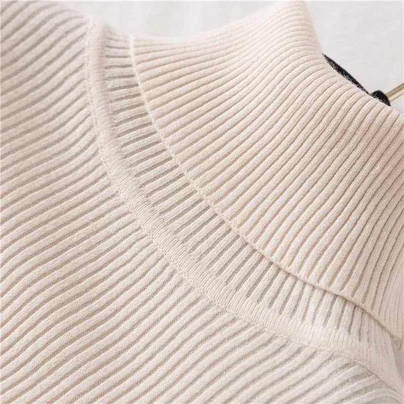 Vintage Turtleneck Female Sweater Solid Winter Warm Long Sleeve Sweater Casual Slim Knitted Pullovers Women Knitting Sweater