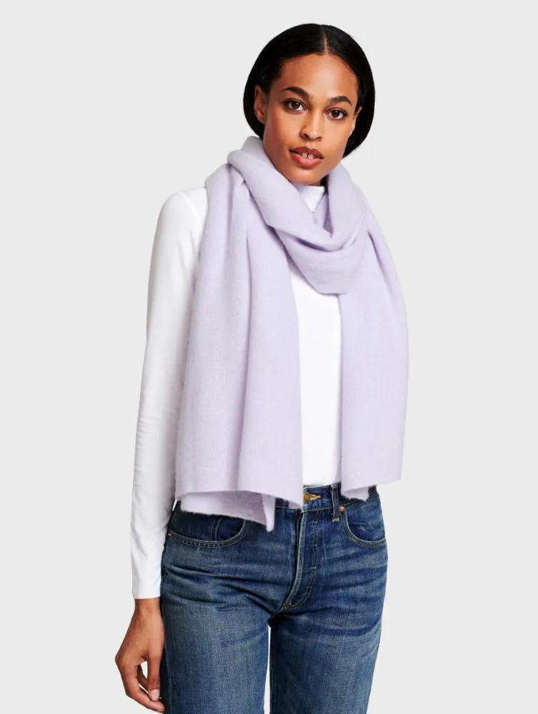 White   Warren - Cashmere Travel Wrap in Silver Lilac Heather