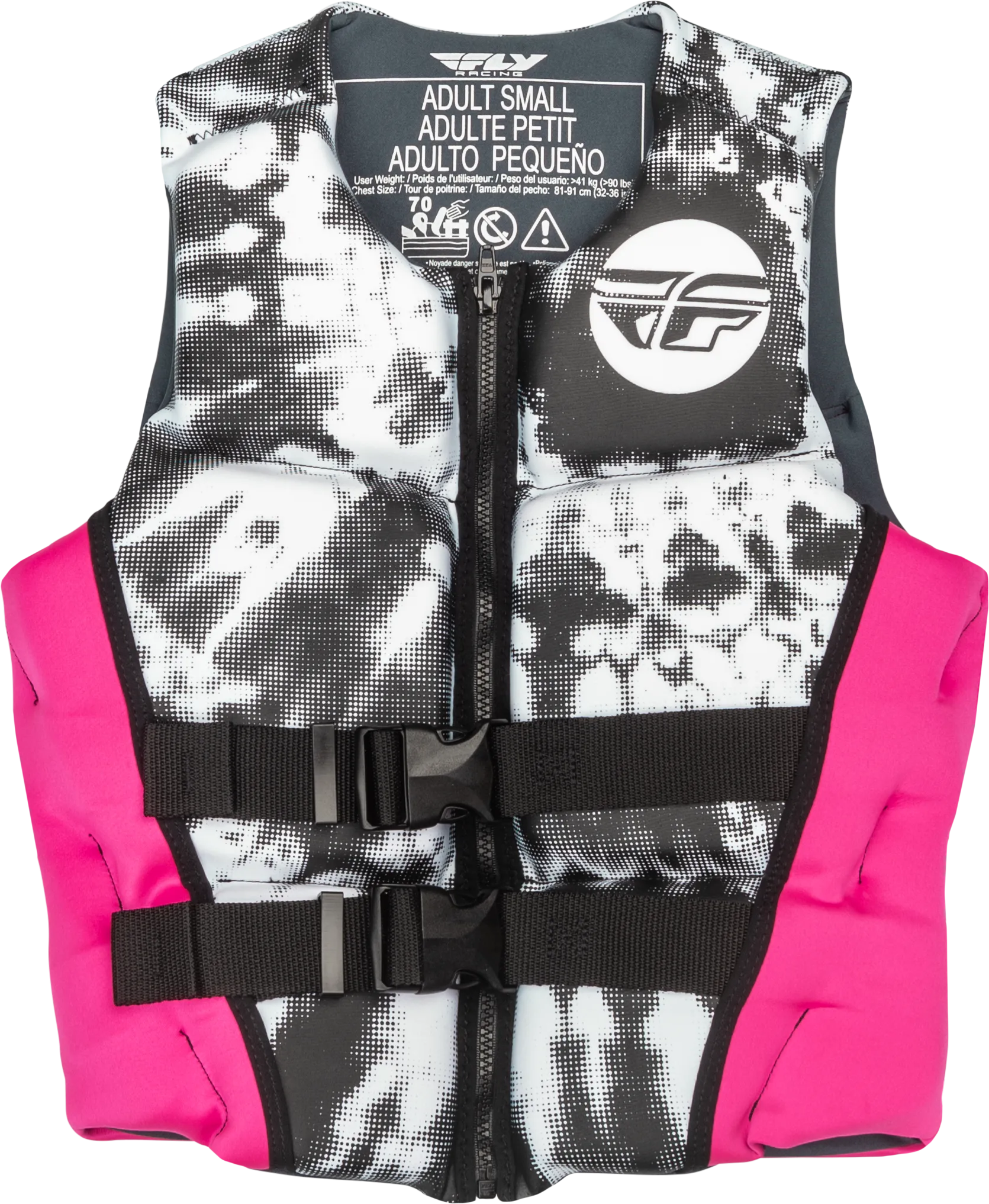 WMN'S NEOPRENE FLOTATION VEST NEON PINK/WHITE/BLACK MD