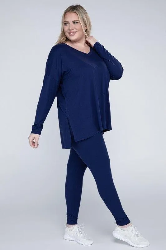 Zenana Plus Size Buttery Soft Loungewear Set