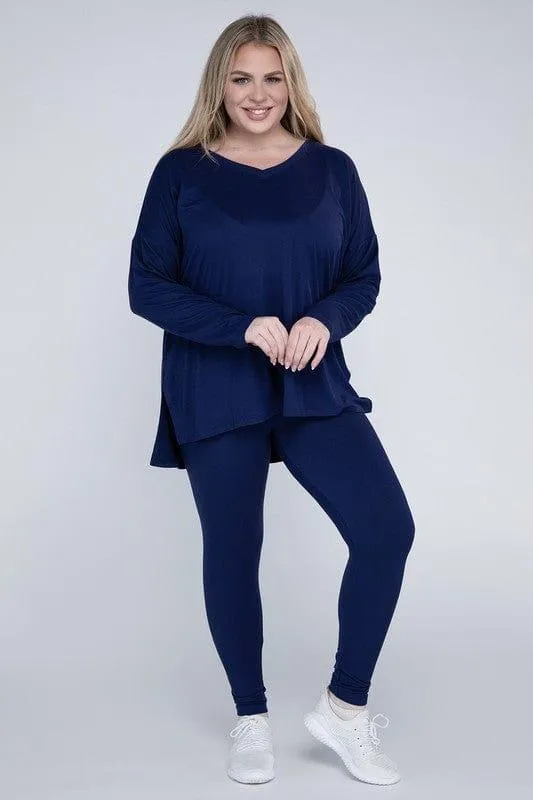 Zenana Plus Size Buttery Soft Loungewear Set